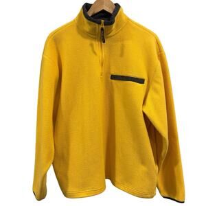 Y2K 90s Vint OLD NAVY Yellow Fleece quarter Zip pullover, Men’s/Unisex
